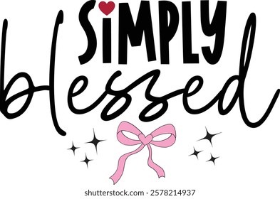 Simply Blessed - Retro Christian Valentine t-shirt design, Valentine t-shirt design, Retro Religious Valentine png, Happy Valentine's day T-shirt Design, Jesus T-shirt Design