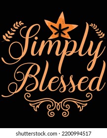 simply blessed thanksgiving t shirt design