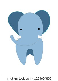 simply blue little elephant icon illustration sign for design in your logo besiness