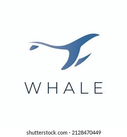 Simply body of whale vector logo