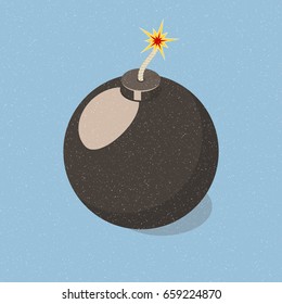 Simply bomb icon. Isometric vector illustration