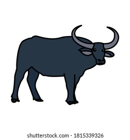Simply Buffalo character vector illustration