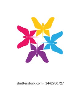 A simply butterfly icon logo vector