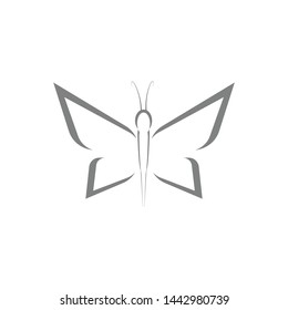 A simply butterfly icon logo vector