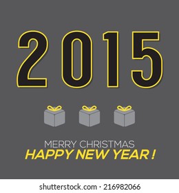 Simply and Clean 2015 New Year Card Vector Illustration