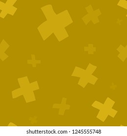 Simply Cross Seamless Pattern (Gold Vector Geometric Background)
