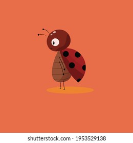 Simply cute ladybug character illustration 