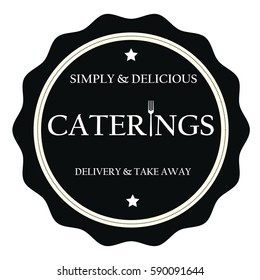 Simply and delicious caterings stamp sign seal logo