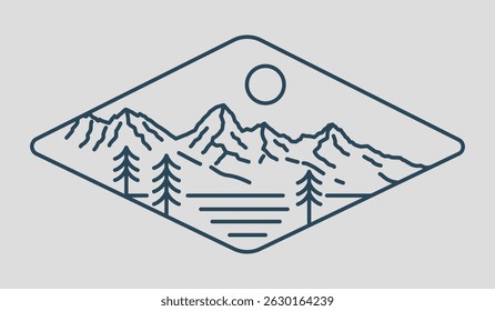 Simply design of Grand Teton National Park nature mountain