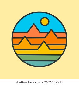 Simply design of the mountain nature illustration for t shirt sticker print design