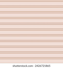 A simply elegant design of horizontal brown line stripes on a peach background creating a vector seamless repeat pattern design.