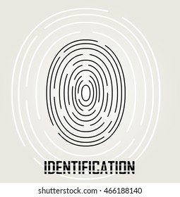 Simply fingerprint icon. Identification vector concept sign
