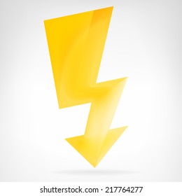 simply flash strike icon vector isolated on white illustration