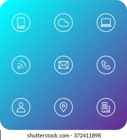 Simply flat line contact web icon