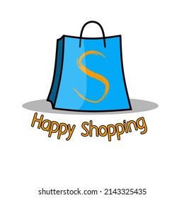 Simply flat shopping bag design. 