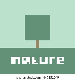 simply flat vector illustration nature tree w