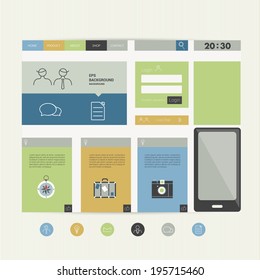 Simply flat web page. Vector.