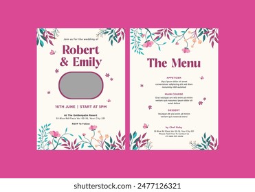 Simply Floral Wedding Invitation Template**_ is clean, modern, simply style, and moreover it’s friendly use. It’s Quick And Easy to use to save your time.