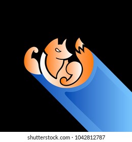 Simply fox logo.Vector fox. Vector illustration.