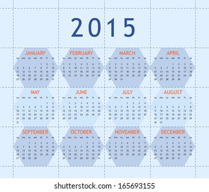 Simply frame designed calendar for year 2015