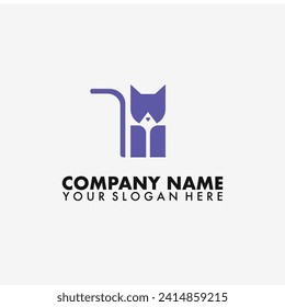 Simply Geometric cat logo vector.
