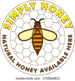 Simply honey sample label illustration