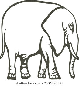 simply image of white big elephant without background 