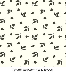 Simply leaves seamless pattern. Cute doodle graphic illustration. Hand drawn elements. Vector printable collection, wrapping paper, fabric, card, invitation, poster template design.