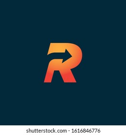 Simply Letter R logo Arrow