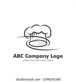 Simply Line Art Logo for Chef. Restaurant, Bakery. Vector Template.