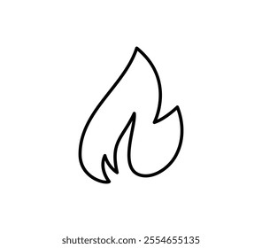 Simply line vector art depiction of fire flames logo icon, capturing the essence of warmth, vitality, and burning.