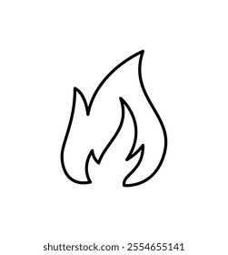 Simply line vector art depiction of fire flames logo icon, capturing the essence of warmth, vitality, and burning.