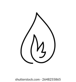 Simply line vector art depiction of fire flames logo icon, capturing the essence of warmth, vitality, and burning.
