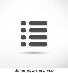 Simply menu icon. Dropdown setting pictogram. Schedule item symbol. List navigation point user interface element. EPS10 vector.