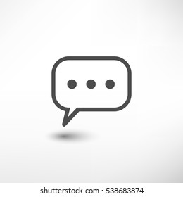 Simply message icon. Speech outline symbol. Speak app sign. Simple User interface element. Creative UI item. EPS10 vector.