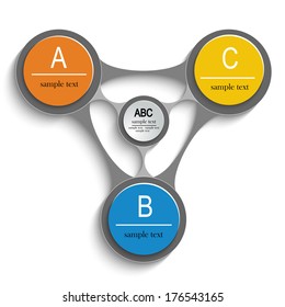 Simply minimal infographic template design. Abstract template ABC. Vector illustration.