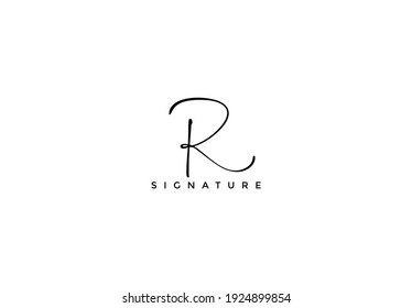 Simply Minimalist Initial R Signature Logo