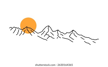simply monoline design of grand teton national park for print t shirt outdoor illustration