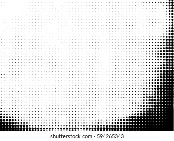 Simply Place Grunge Texture over any Object to Create Distressed Effect. Vector. Halftone dots pattern . Dirty spotted Background with tiny circles . Trendy abstract design element for you design .