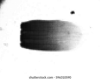 Simply Place Grunge Texture over any Object to Create Distressed Effect. Vector. Halftone dots pattern . Dirty spotted Background with tiny circles . Trendy abstract design element for your artwork .