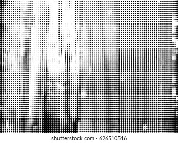Simply Place Grunge Texture over any Object to Create Distressed Effect. Vector. Halftone dots pattern . Dirty spotted Background with tiny circles . Trendy abstract design element for your artwork .