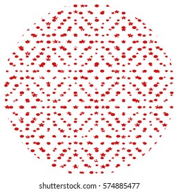 Simply Polka Overlay Stamp Texture  Red Color  For Your Design. Hand Made.  EPS10 vector.