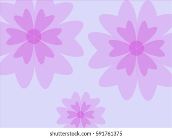 Simply purple flowers background. Vector illustration