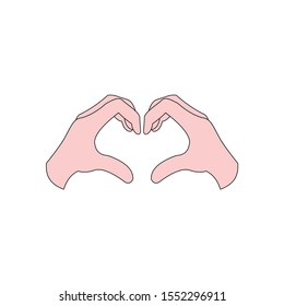 simply romantic hand love-shaped vector logo design