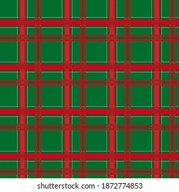 Simply seamless check pattern isolated on white background. Christmas decorating theme for wrapping paper, wallpaper, fabric, backdrop and etc.