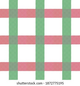 Simply seamless check pattern isolated on white background. Christmas decorating theme for wrapping paper, wallpaper, fabric, backdrop and etc.