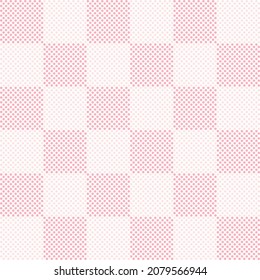 Simply seamless pattern design of polka dots in square frame. Decorating for wrapping paper, wallpaper, fabric, backdrop and etc.