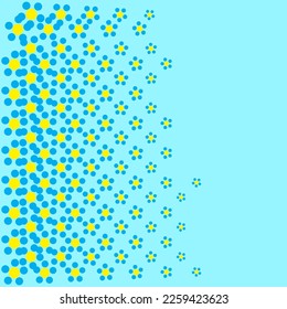 Simply seamless polka dots pattern isolated easter Theme ukraine sweden color vector