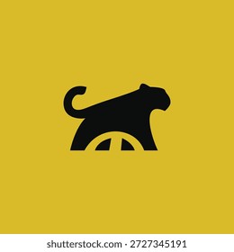 SIMPLESMENTE ESTILIZADO PANTERA PRETA ÍCONE LOGOTIPO