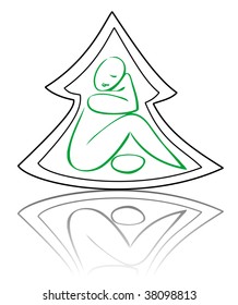 simply tree vector with shadow